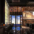 Modern Luxurious Bar Interior With Circular Wine Racks Sculpture Leather Seats And Elegant Lighting