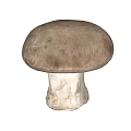 Fresh Brown Cap Mushroom With White Stem Isolated On White Background 3d model