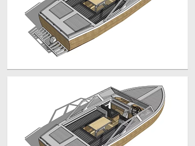 3D Renderings Of Yacht Exterior And Interior Design 3d model