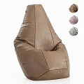 Comfortable Brown Leather Bean Bag Chair with Cozy Design and Various Color Options