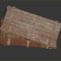 Vintage Stacked Wooden Boxes with Metal Clasps and Rope Handles and Distressed Wood Texture