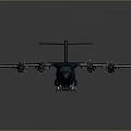 Blue Military Transport Aircraft 3D Model With Four Engines And Tail Fin Design