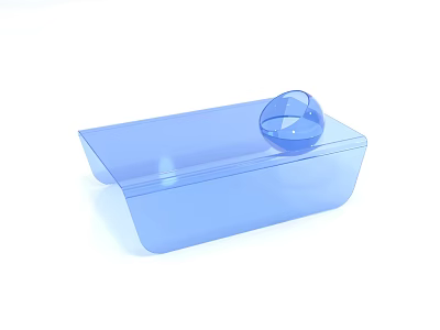 Sleek Blue Modern Coffee Table With Transparent Sphere On Acrylic Top Design 3d model