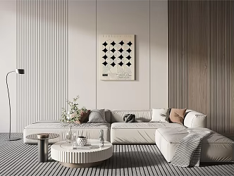 Modern corner sofa coffee table combination 3d model