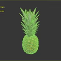 Fresh Ripe Pineapple With Green Leaves And Yellow Skin On Dark Background