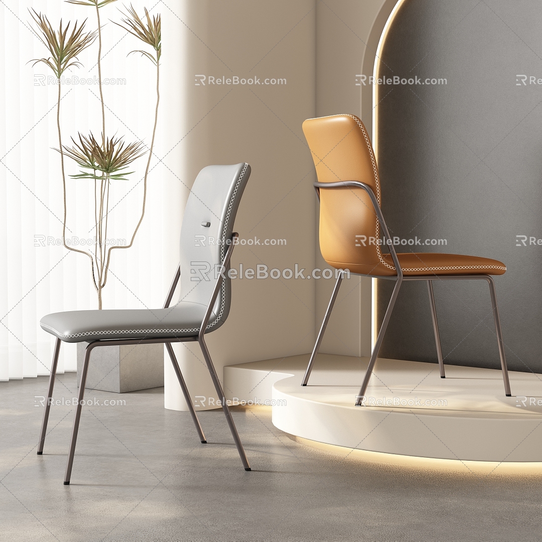 Office chair leisure chair combination 3d model