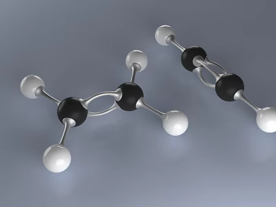 Ethylene C2H4 Acetylene C2H2 Hydrocarbon CH Compound Organic Chemical Molecular Formula Molecular Structure Chemical Bond Atom 3d model