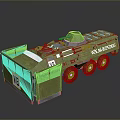 Green Military Tank With Six Wheels VR Markings And Electronic Equipment