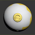 Decorative Christmas Ornament With White Yellow Pink Wavy Pattern And Gold Top Loop