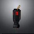 Tactical Military Style Grenade Weapon With Black Body Red Accents And Yellow Fuse