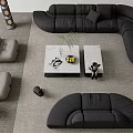 Modern Simple Sofa Combination Sofa Coffee Table Combination Multi-person Sofa Single Sofa Floor Lamp 3d model