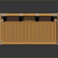 Yellow Rattan Three-Seater Sofa With Woven Backrest And Seat Design