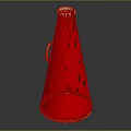 Red Conical Commercial Equipment With Gold Rim And Handle Design