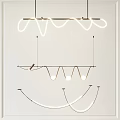 Modern Curved Chandelier With Sleek Metal Frame And LED Lighting For Living Spaces