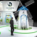 Oceana Exhibition Booth with Cow Milk Theme Modern Green White Windmill Decor