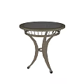Round Coffee Table With Glass Top And Woven Rattan Legs Design
