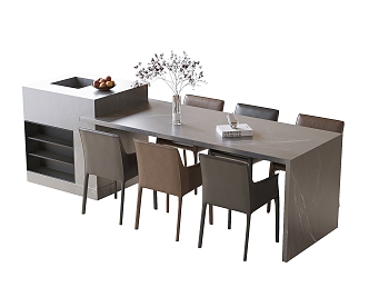 Modern Dining Table and Chair Combination Dining Chair Single Chair Island Table Dining Table 3d model