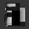 Sleek Modern Kitchen Coffee Maker With Black Silver Exterior And White Brewing Pot