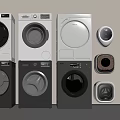 Modern Washing Machines With Various Styles Control Panels And Color Options