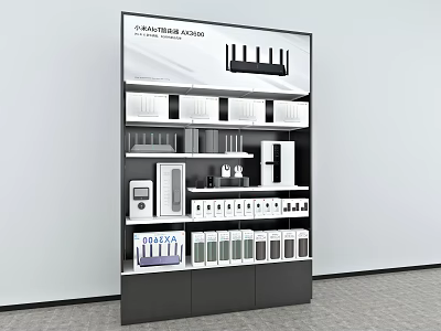 Shelf Display Rack Customized Rack Floor Stack Xiaomi Home Shelf Light Box Cabinet TV Display Rack Computer Display PC Desktop Headset Xiaomi Mobile Phone Washing Machine Notebook Machine 3d model
