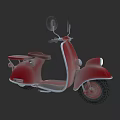 Red Vintage Scooter With Classic Design And Retro Styling Elements