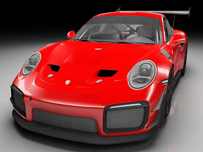 Red High Performance Sports Car With Sporty Front Fascia Black Accents And Rear Spoiler 3d model