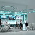 Modern Beauty Exhibition Hall For Skin Management With Cell Repair Display Cabinets And Consultation Area