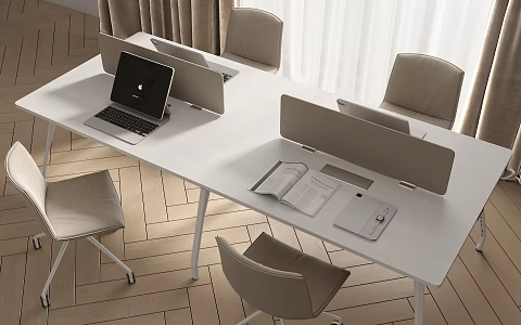 Office desk and chair combination 3d model