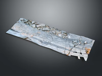 Natural Rocky Terrain With Slate Texture And Stone Formation Details 3d model