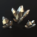 Modern Geometric Crystal Decorative Ornament Set With Shiny Surface And Sculptural Design