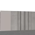 Landscape Wall with Mixed Textures Gray Beige Panels Lattice Design and Green Grass Base