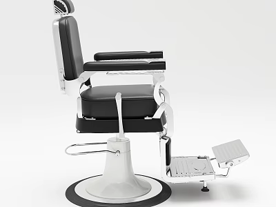 Modern Black Leather Salon Recliner Chair With Chrome Base Adjustable Footrest And Armrests 3d model