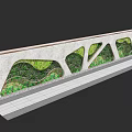 Contemporary Garden Wall Design With Irregular Green Plant Openings And Stone Slab Floor