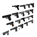 Collection of Various Handgun Models With Different Colors and Designs Displayed