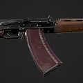 Classic Assault Rifle With Wooden Stock Metal Construction And Detachable Magazine