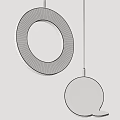 Modern Minimalist Pendant Lights With Golden Circular Ring And Round Marble Texture