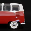Classic Red And White Vintage Volkswagen Van With Retro Design Features