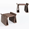 Modern Wooden Stools With Unique Curved Structure And Contemporary Design
