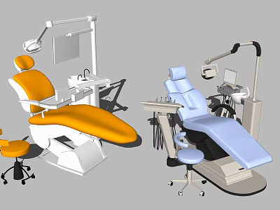 Professional Dental Medical Equipment Including Treatment Chairs And Lighting Instruments 3d model