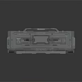 Futuristic Tech Container Component With Metallic Panels Handle And Digital 3d model