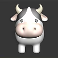 Adorable Black And White Cow Toy With Cute Horns And Pink Nose