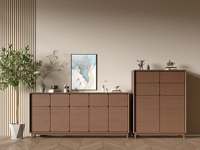 Modern Wood Grain Cabinet Simple Style Cabinet Whole Cabinet Sideboard Balcony Cabinet Storage Cabinet Entrance Cabinet 3d model