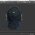 Tactical Skull Pattern Hat With Headphones And Mask Design Elements