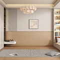 Modern bedroom background wall 3d model