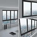 Modern casement window broken bridge window sliding window 3d model
