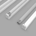 Modern Linear LED Chandeliers In White Sleek Design For Interior Lighting 3d model