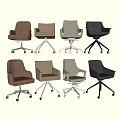 Comfortable Office Chairs With Swivel Base Wheels Various Styles And Multiple Colors 3d model