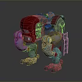 Game Movie Character Robot With Red Gray Mechanical Armor And Sci Fi Mechanical Design