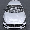 White Hyundai Hatchback Car Exterior 3d model