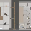 Modern Multifunctional Cat Cabinet Shelves With Tiered Storage Scratching Post Cat Bed And Toys